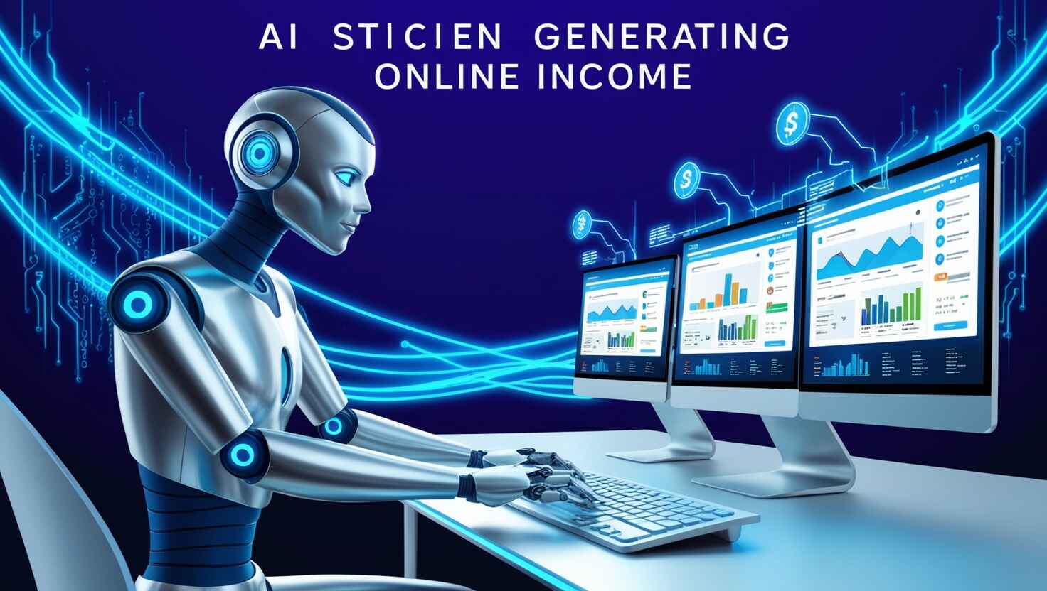 1. An illustration depicting AI technology creating new avenues for generating online income in the digital economy.

2. A visual representation of AI's role in shaping the future of online income generation through innovative solutions.

3. An image showcasing AI advancements that facilitate the generation of income online, highlighting future possibilities.