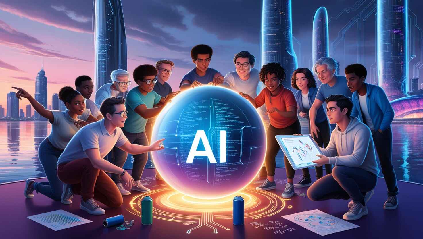 1. Image depicting AI as the future of business, highlighting challenges in its implementation and transformative potential.

2. Visual representation of AI's role in future business, focusing on the challenges faced during its implementation.

3. Illustration showcasing AI's future impact on business, emphasizing the obstacles encountered in its adoption and integration.