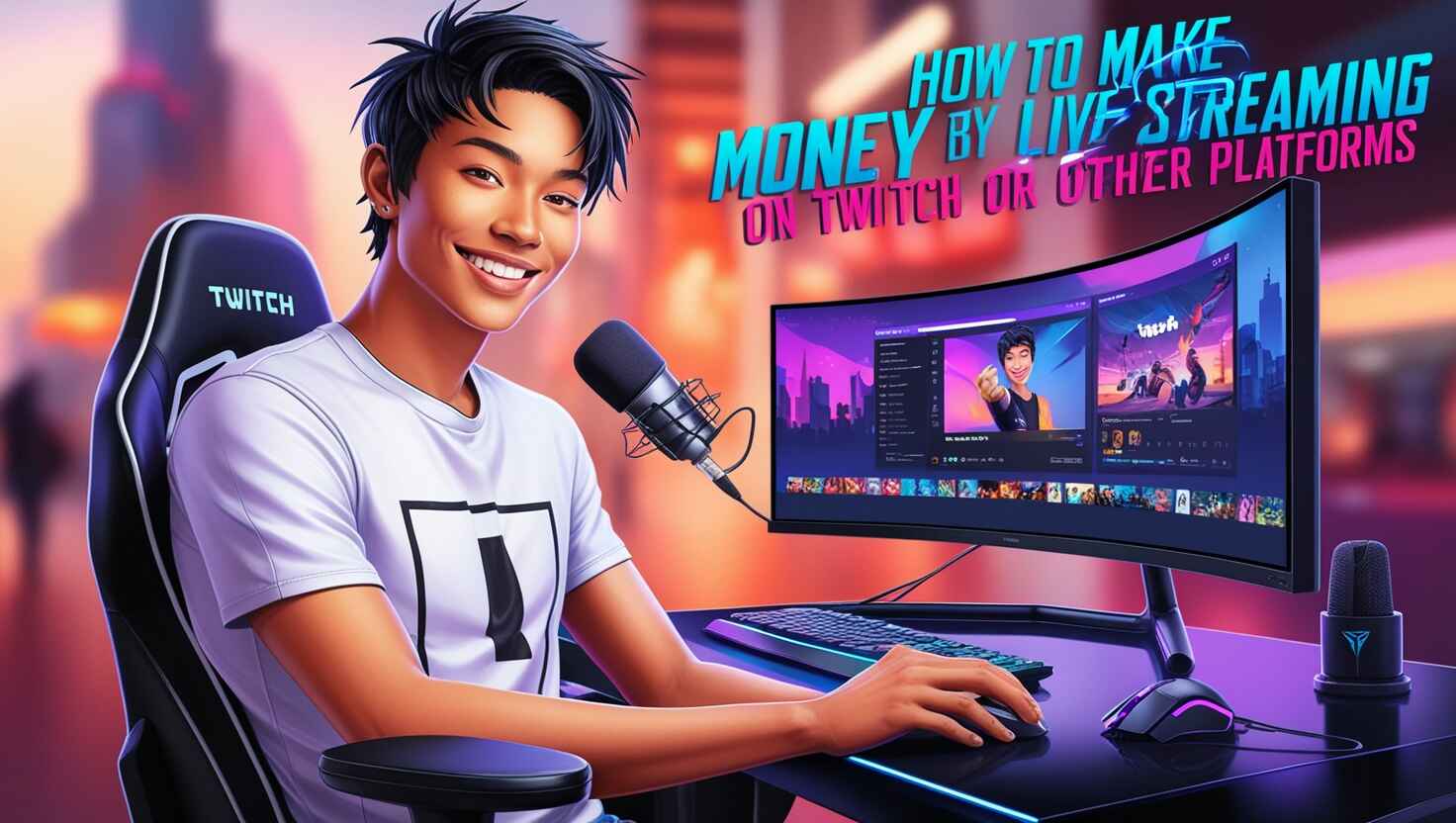 1. A guide on monetizing Twitch streaming, featuring tips and strategies for earning income through gaming content. 2. An informative image illustrating methods to generate revenue while streaming on Twitch, focusing on effective monetization techniques. 3. Visual representation of strategies for making money on Twitch, highlighting key approaches for successful streaming income.